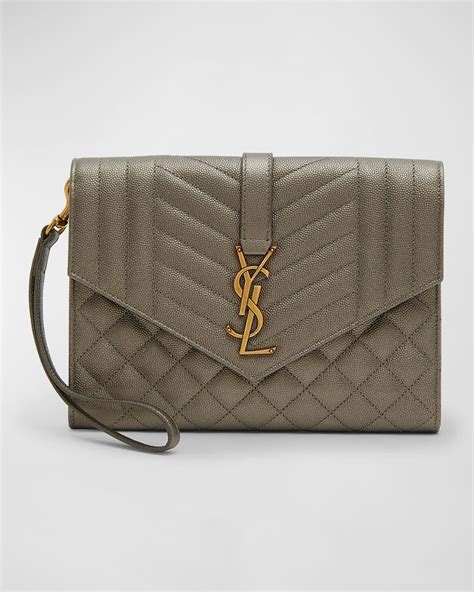 ysl grey patent clutch|ysl monogram quilted leather clutch.